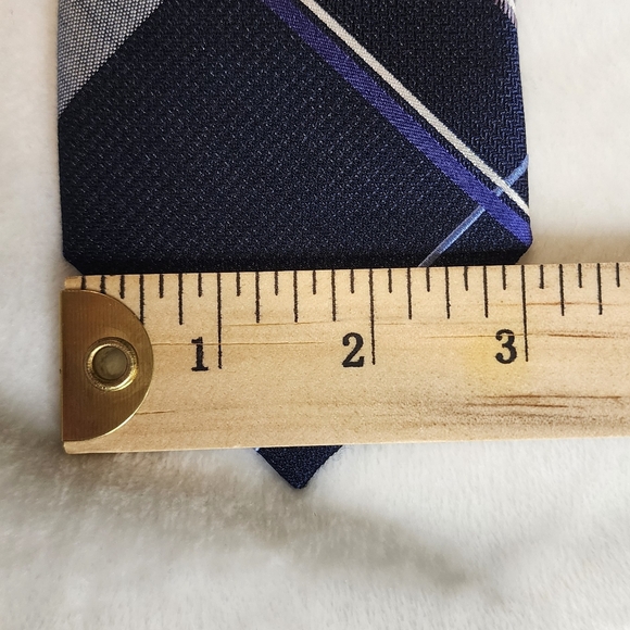 Michael Kors Navy and Purple Plaid Tie 60" - Picture 4 of 7